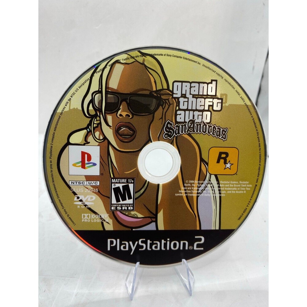 Grand Theft Auto San Andreas (first edition, hot coffee PS2 ) disc Only - Tested